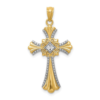 14K gold cross pendant