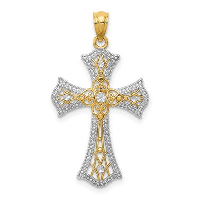 14K gold cross pendant