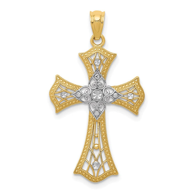14K gold cross pendant