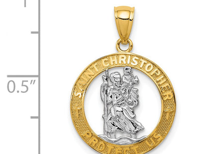 14K gold st christopher pendant, another view