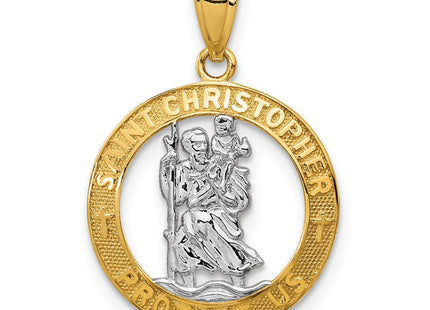 14K gold st christopher pendant