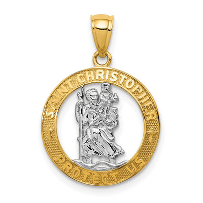 14K gold st christopher pendant