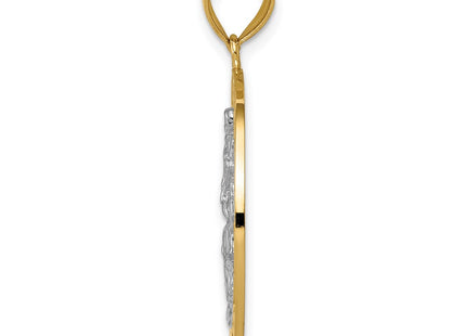 14k Yellow & Rhodium Pendants Style C4522 - Classique Jewelry Inc.