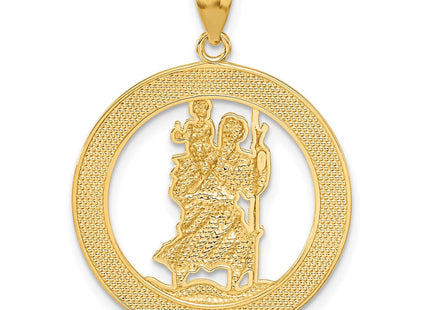 14K w/Rhodium St Christopher Pendant (Style C4522)
