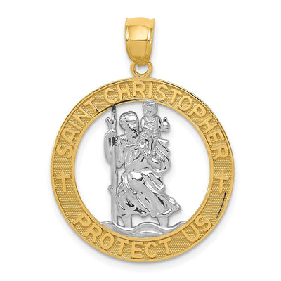 14K gold st christopher pendant