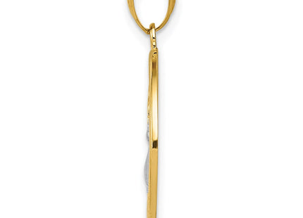 14k Yellow & Rhodium Pendants Style C4527 - Classique Jewelry Inc.