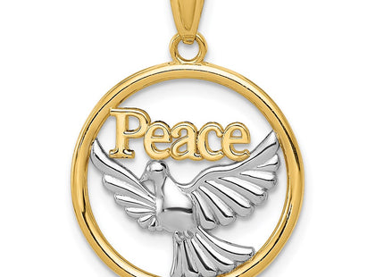 14k Yellow & Rhodium Pendants Style C4527 - Classique Jewelry Inc.