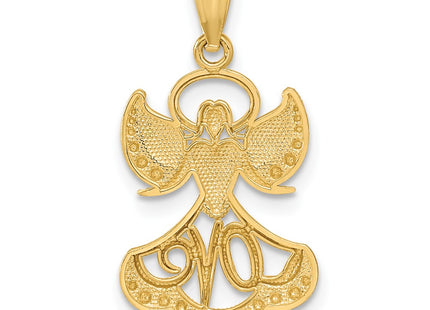 14K gold angel pendant, another view