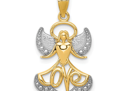 14K gold angel pendant