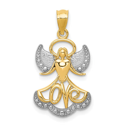 14K gold angel pendant