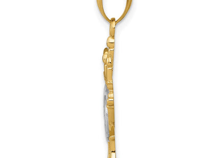 14k Yellow & Rhodium Pendants Style C4532 - Classique Jewelry Inc.