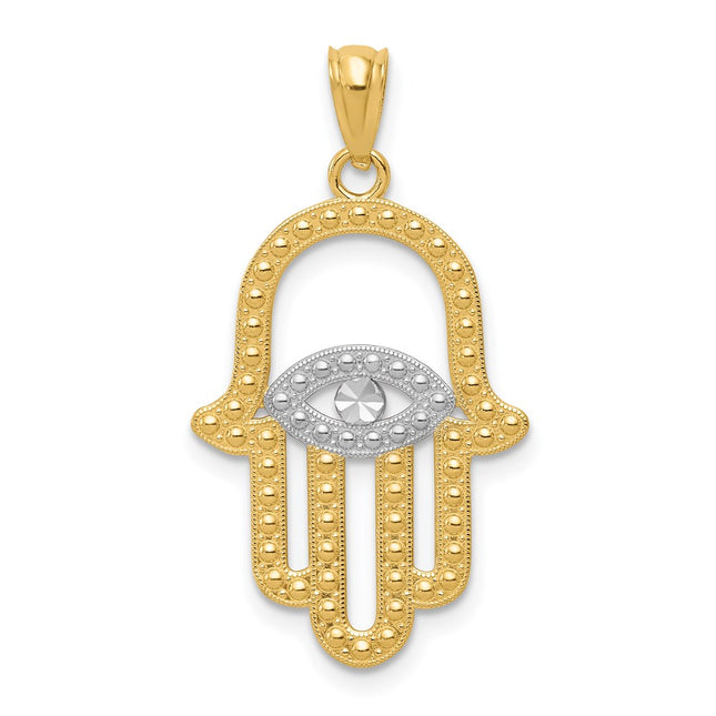 14k Yellow & Rhodium Pendants Style C4533 - Classique Jewelry Inc.