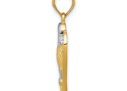 14k Yellow & Rhodium Pendants Style C4577 - Classique Jewelry Inc.