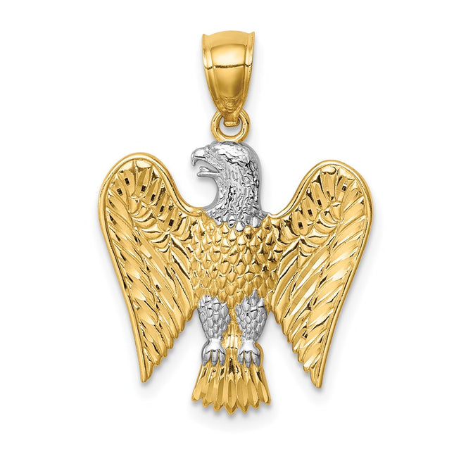 14k Yellow & Rhodium Pendants Style C4577 - Classique Jewelry Inc.