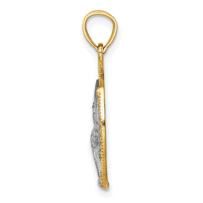 14K w/Rhodium Eagle Pendant