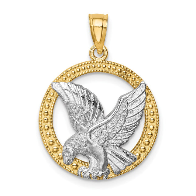 14k Yellow & Rhodium Pendants Style C4579 - Classique Jewelry Inc.