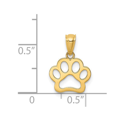 14K Dog Paw Pendant