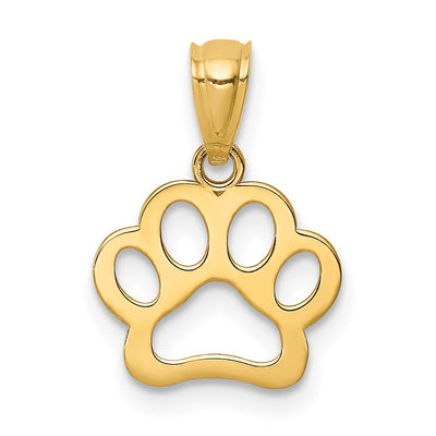 14K gold paw pendant