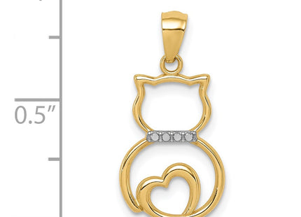 14k Yellow & Rhodium Pendants Style C4621 - Classique Jewelry Inc.