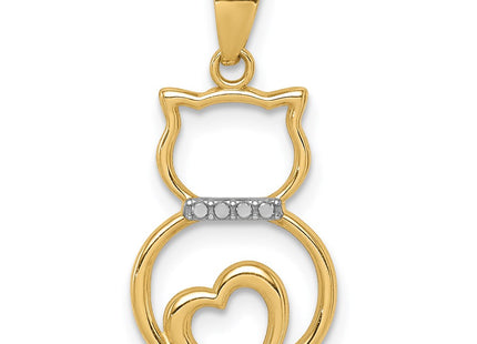 14k Yellow & Rhodium Pendants Style C4621 - Classique Jewelry Inc.