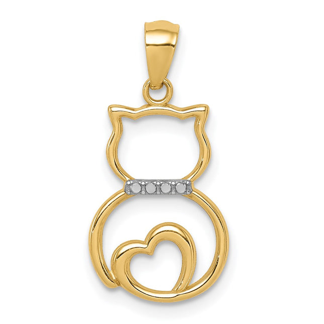 14k Yellow & Rhodium Pendants Style C4621 - Classique Jewelry Inc.