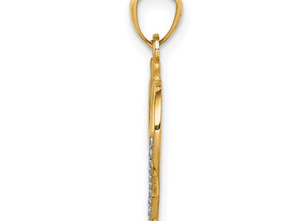 14k Yellow & Rhodium Pendants Style C4624 - Classique Jewelry Inc.