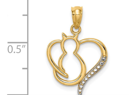 14k Yellow & Rhodium Pendants Style C4624 - Classique Jewelry Inc.