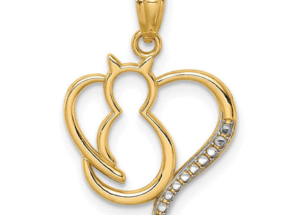 14k Yellow & Rhodium Pendants Style C4624 - Classique Jewelry Inc.