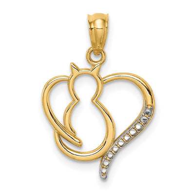 14K white gold heart pendant