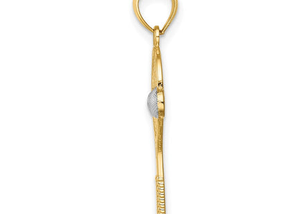 14k Yellow & Rhodium Pendants Style C4630 - Classique Jewelry Inc.