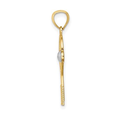 14K w/White Rhodium Tennis Pendant