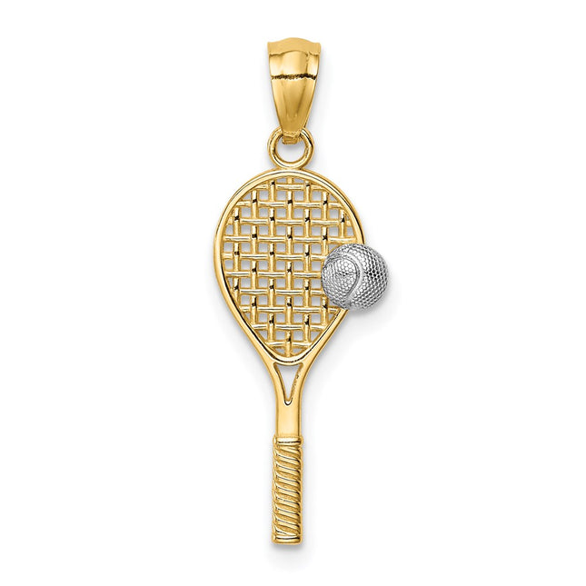 14k Yellow & Rhodium Pendants Style C4630 - Classique Jewelry Inc.