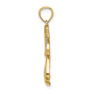 14K w/Rhodium D/C Angel with a Star
