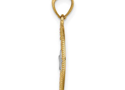 14k Yellow & Rhodium Pendants Style C4640 - Classique Jewelry Inc.