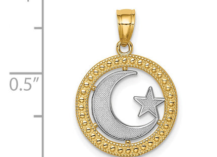 14k Yellow & Rhodium Pendants Style C4640 - Classique Jewelry Inc.