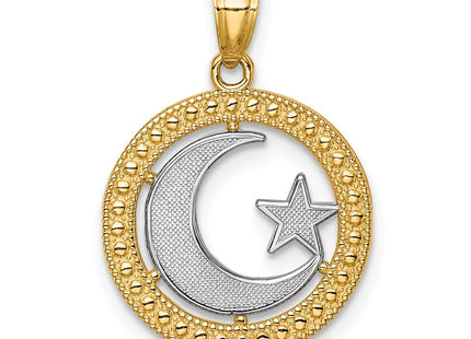 14k Yellow & Rhodium Pendants Style C4640 - Classique Jewelry Inc.