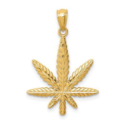 14K gold leaf pendant