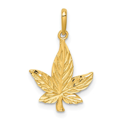 14K gold leaf pendant