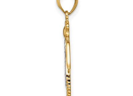 14k Yellow & Rhodium Pendants Style C4647 - Classique Jewelry Inc.