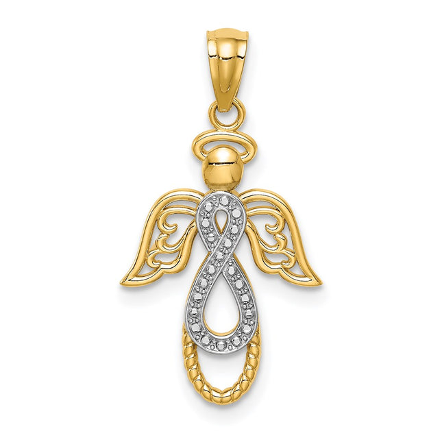 14k Yellow & Rhodium Pendants Style C4647 - Classique Jewelry Inc.
