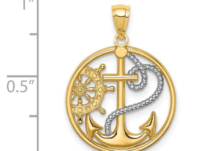 14k Yellow & Rhodium Pendants Style C4649 - Classique Jewelry Inc.