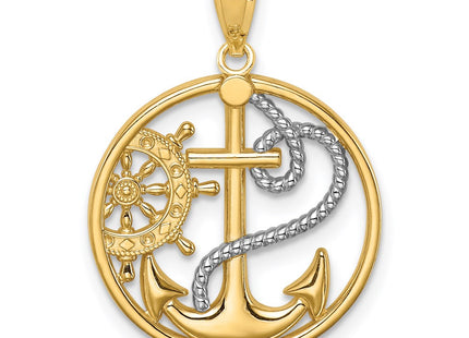 14k Yellow & Rhodium Pendants Style C4649 - Classique Jewelry Inc.