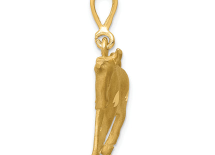 14k Satin Diamond-cut Taurus Zodiac Charm, 30 x 25mm