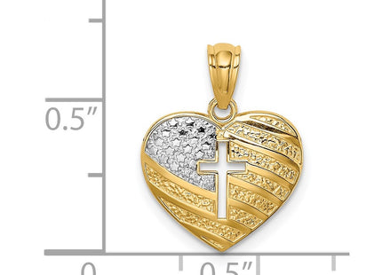 14k Yellow & Rhodium Pendants Style C4652 - Classique Jewelry Inc.