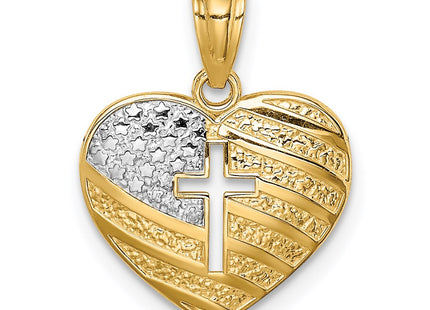 14k Yellow & Rhodium Pendants Style C4652 - Classique Jewelry Inc.