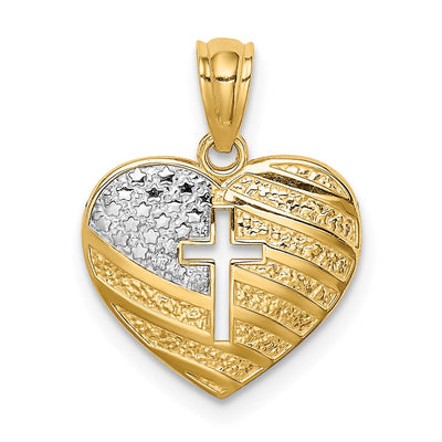14K gold cross pendant