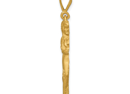 14k Satin Diamond-cut Gemini Zodiac Charm (Style C466)