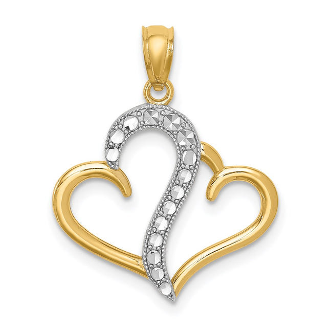 14k Yellow & Rhodium Pendants Style C4667 - Classique Jewelry Inc.