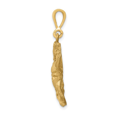 14K Satin Diamond-cut Cancer Zodiac Charm, 35 x 25mm