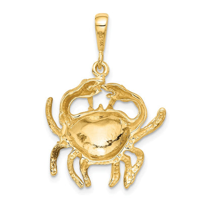 14K Satin Diamond-cut Cancer Zodiac Charm, 35 x 25mm